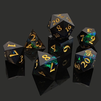 İki Renkli Özel DND RPG Çöp Set D6 D20 7 Kalıp Çokgen Set