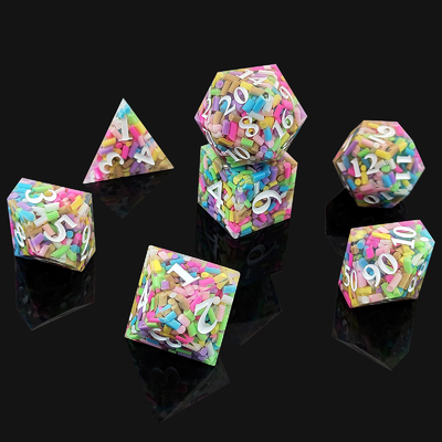 Rainbow Grain Resin Dice DND Yönetim Kurulu Oyunu COC Running Group TRPG Polyhedron D20
