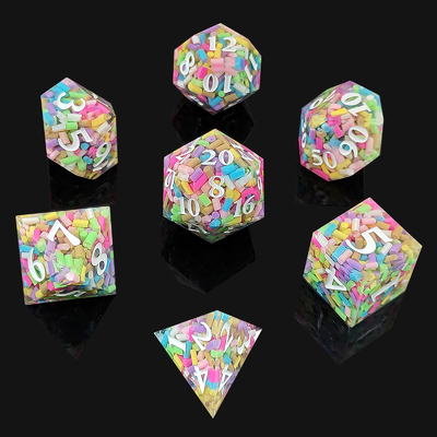 Rainbow Grain Resin Dice DND Yönetim Kurulu Oyunu COC Running Group TRPG Polyhedron D20