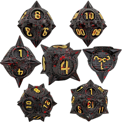 Bloodstarial Meteor Metal Dice Set D8 RPG Ejder ve Zindan