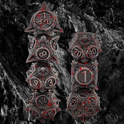 Bloodstarial Meteor Metal Dice Set D8 RPG Ejder ve Zindan
