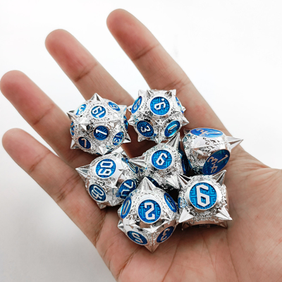 Dayanıklı Polyhedron Metal RPG Dice Set Ejderha ve Zindan 16mm Parlak