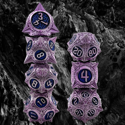 Dayanıklı Polyhedron Metal RPG Dice Set Ejderha ve Zindan 16mm Parlak