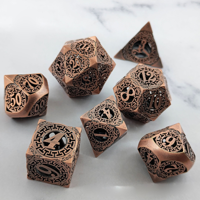 Back To Metal Dice Set Kusalukono Çoklu Yüzlü COC DND RPG Dice