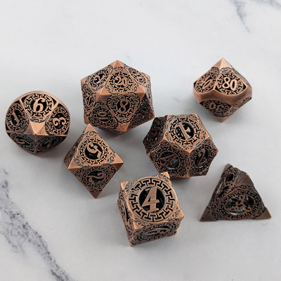 Back To Metal Dice Set Kusalukono Çoklu Yüzlü COC DND RPG Dice