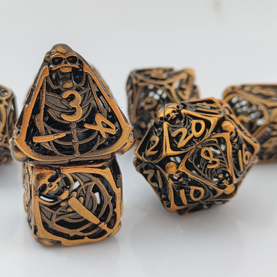 Kafatası Metal Çürük Çöp DND Dungeons And Dragons Polyhedral RPG Hollow Digital