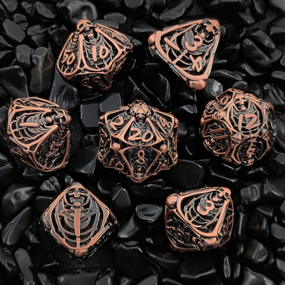 Kafatası Metal Çürük Çöp DND Dungeons And Dragons Polyhedral RPG Hollow Digital