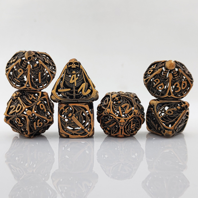 Kafatası Metal Çürük Çöp DND Dungeons And Dragons Polyhedral RPG Hollow Digital