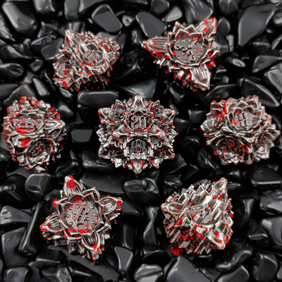 Lotus Metal Dice Set DND Zindan ve Ejderhalar TRPG Polyhedral COC D6 Masa oyunu