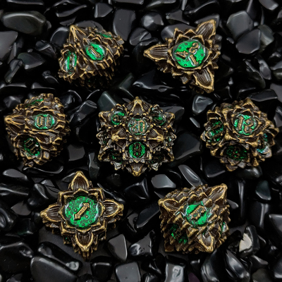 Lotus Metal Dice Set DND Zindan ve Ejderhalar TRPG Polyhedral COC D6 Masa oyunu