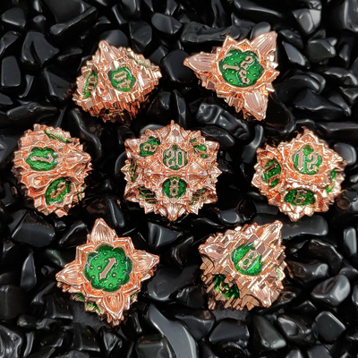 Lotus Metal Dice Set DND Zindan ve Ejderhalar TRPG Polyhedral COC D6 Masa oyunu