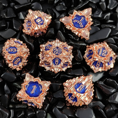 Lotus Metal Dice Set DND Zindan ve Ejderhalar TRPG Polyhedral COC D6 Masa oyunu