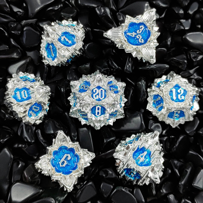 Lotus Metal Dice Set DND Zindan ve Ejderhalar TRPG Polyhedral COC D6 Masa oyunu