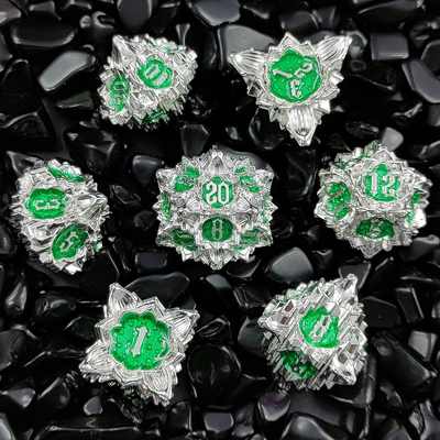 Lotus Metal Dice Set DND Zindan ve Ejderhalar TRPG Polyhedral COC D6 Masa oyunu