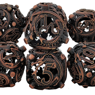 Longkong Circle Metal Dice Set DND Zindan ve Çoklu Noodle RPG Satranç Oyunları