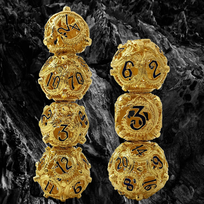 Longkong Circle Metal Dice Set DND Zindan ve Çoklu Noodle RPG Satranç Oyunları