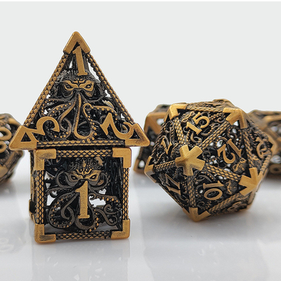 Ahtapot Hollow Metal Multi Face Dice Set Budemen Zindan ve Ejderha DND
