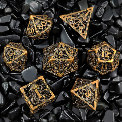 Ahtapot Hollow Metal Multi Face Dice Set Budemen Zindan ve Ejderha DND