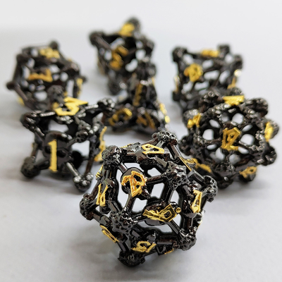 Hollow Skull Multi Face Metal Dice Set Zindan ve Ejderha RPG # DND