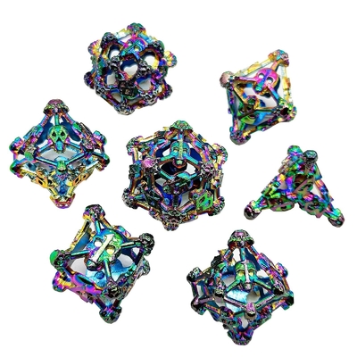 Hollow Skull Multi Face Metal Dice Set Zindan ve Ejderha RPG # DND