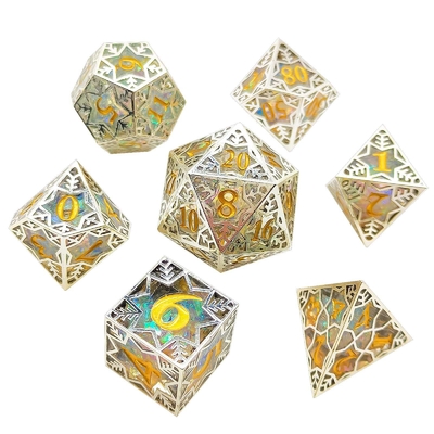Gümüş Metal Çerçeve reçine zar seti DND#RPG#COC Zindan ve Ejderha