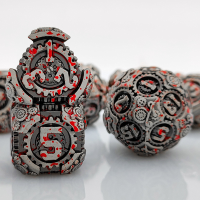 Metal Gear Dice Set DND Zindan ve Ejderhalar TRPG Çokgenli Dice D6 Masa