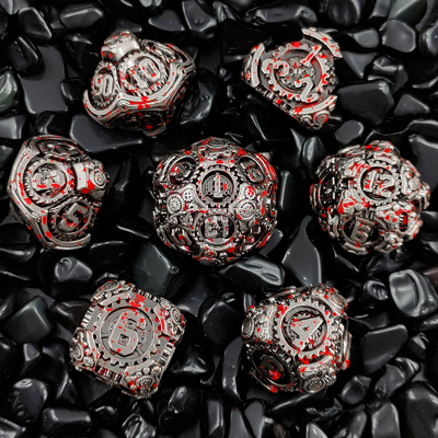 Metal Gear Dice Set DND Zindan ve Ejderhalar TRPG Çokgenli Dice D6 Masa