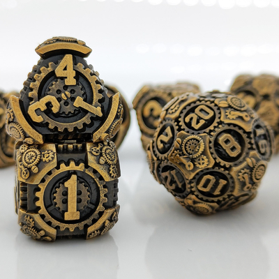 Metal Gear Dice Set DND Zindan ve Ejderhalar TRPG Çokgenli Dice D6 Masa