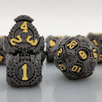 Metal Gear Dice Set DND Zindan ve Ejderhalar TRPG Çokgenli Dice D6 Masa