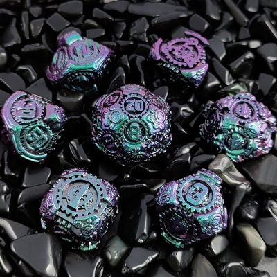Metal Gear Dice Set DND Zindan ve Ejderhalar TRPG Çokgenli Dice D6 Masa