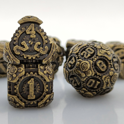 Metal Gear Dice Set DND Zindan ve Ejderhalar TRPG Çokgenli Dice D6 Masa