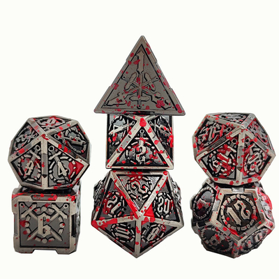 Kılıç Metal RPG Dice El Poli Cruzu Zindan Ve Uzun DND#