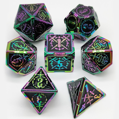 Kılıç Metal RPG Dice El Poli Cruzu Zindan Ve Uzun DND#