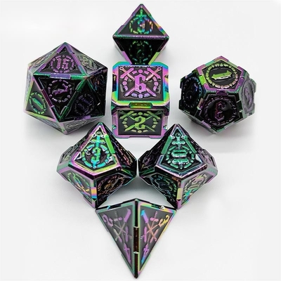 Kılıç Metal RPG Dice El Poli Cruzu Zindan Ve Uzun DND#