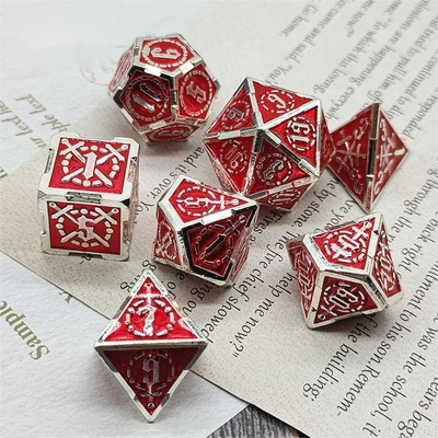 Kılıç Metal RPG Dice El Poli Cruzu Zindan Ve Uzun DND#