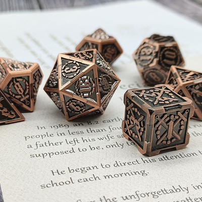 Kılıç Metal RPG Dice El Poli Cruzu Zindan Ve Uzun DND#