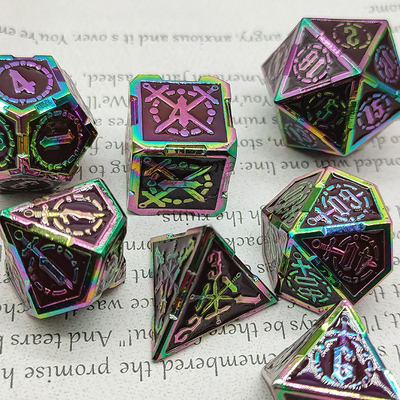 Kılıç Metal RPG Dice El Poli Cruzu Zindan Ve Uzun DND#