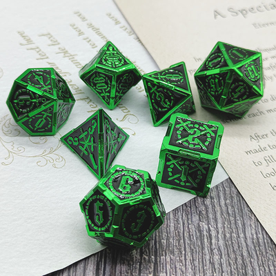 Kılıç Metal RPG Dice El Poli Cruzu Zindan Ve Uzun DND#