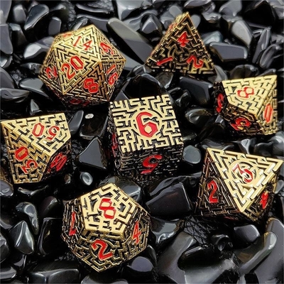 Solid Maze Multi-Faceted Metal Dice DND#RPG Dungeon And Long Crusu