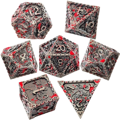 Çok yönlü Metal RPG Dice Uçan Ejderha Katı Pürüzsüz Ejderha DND