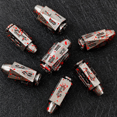 Bullet Head Multiface Metal Dice Set Masaüstü Oyunu DND#RPG#COC