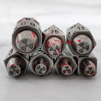Bullet Head Multiface Metal Dice Set Masaüstü Oyunu DND#RPG#COC