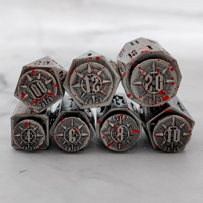 Bullet Head Multiface Metal Dice Set Masaüstü Oyunu DND#RPG#COC