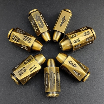 Bullet Head Multiface Metal Dice Set Masaüstü Oyunu DND#RPG#COC