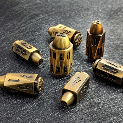 Bullet Head Multiface Metal Dice Set Masaüstü Oyunu DND#RPG#COC