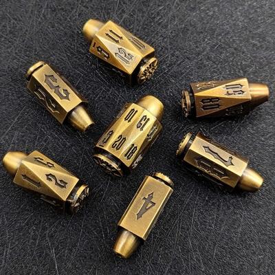 Bullet Head Multiface Metal Dice Set Masaüstü Oyunu DND#RPG#COC