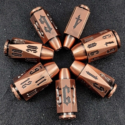 Bullet Head Multiface Metal Dice Set Masaüstü Oyunu DND#RPG#COC