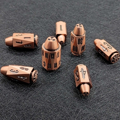 Bullet Head Multiface Metal Dice Set Masaüstü Oyunu DND#RPG#COC