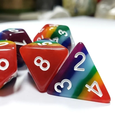 7 Katman Gökkuşağı El yapımı reçine zar Crusson ve Zindan DND#RPG