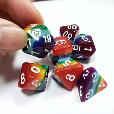 7 Katman Gökkuşağı El yapımı reçine zar Crusson ve Zindan DND#RPG